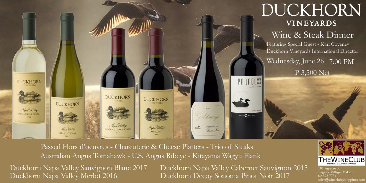 Duckhorn Vineyards Wine & Steak Dinner | The Wine Club Philippines